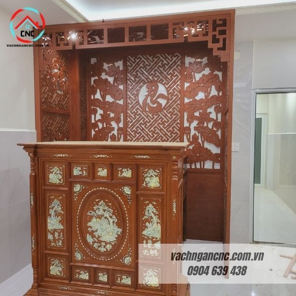 Vách Ngăn Phòng Thờ Gỗ MDF- PT181