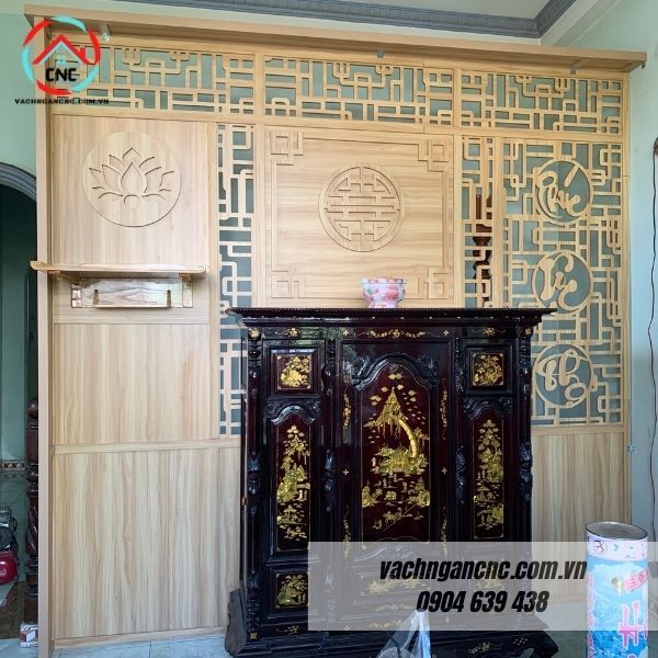 Vách Ngăn Phòng Thờ Gỗ MDF- PT183