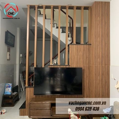  Vách lam gỗ cầu thang phòng khách -LG97 