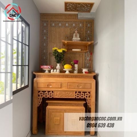  Vách Ngăn Phòng Thờ Gỗ MDF- PT156 