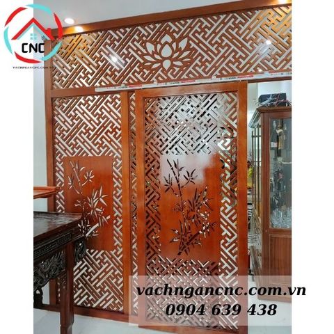  Vách Ngăn Cửa Lùa Gỗ - MS05 