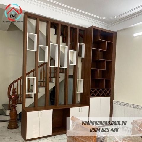  Vách lam gỗ cầu thang phòng khách -LG98 