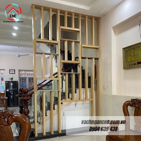  Vách lam gỗ cầu thang phòng khách -LG85 