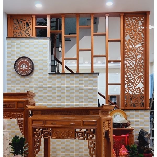 Vách Ngăn Cầu Thang Lam Gỗ- Ct61