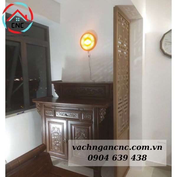 Vách Ngăn Phòng Thờ Bằng Gỗ- PT114