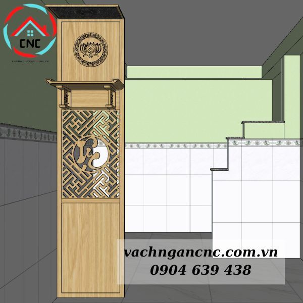 Vách Ngăn Phòng Thờ Bằng Gỗ- PT111