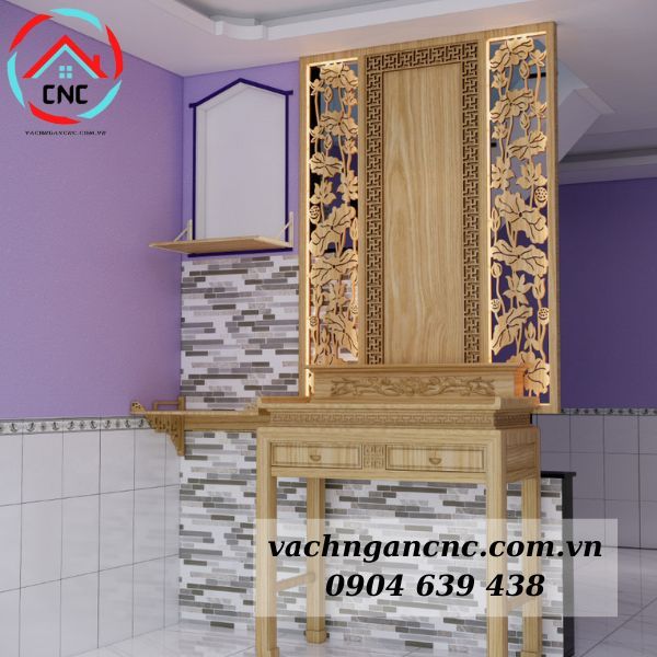 Vách Ngăn Gỗ Trang Trí Phòng Thờ- PT103