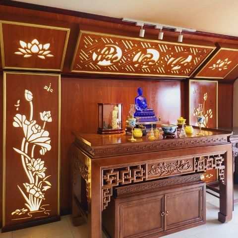  Vách Ngăn Phòng Thờ  Gỗ MDF- PT120 