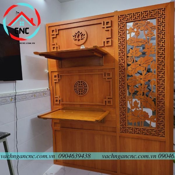 Vách Ngăn Kết Hợp Trang Thờ Đẹp -PT88