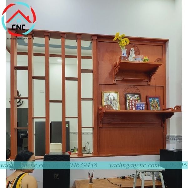 Vách Ngăn Kết Hợp Trang Thờ Đẹp -PT92