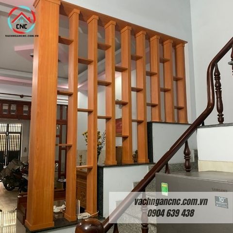  Vách lam gỗ cầu thang phòng khách -LG91 