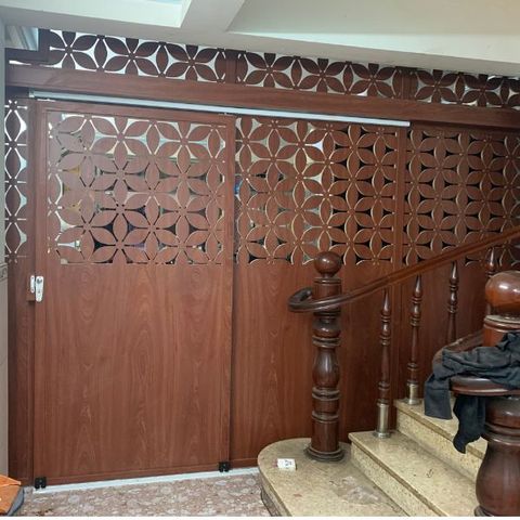  Vách Ngăn Cửa Lùa Gỗ - MS05 