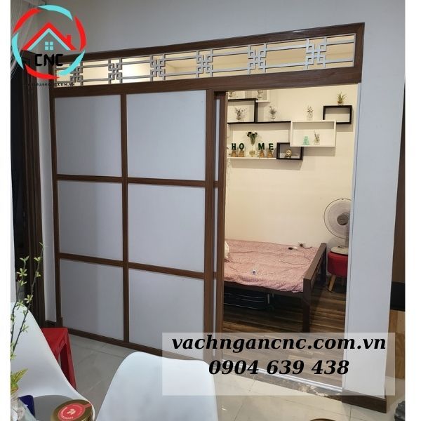 Vách Ngăn Cửa Lùa Gỗ - MS10