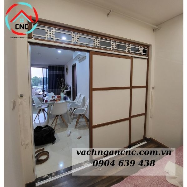 Vách Ngăn Cửa Lùa Gỗ - MS10