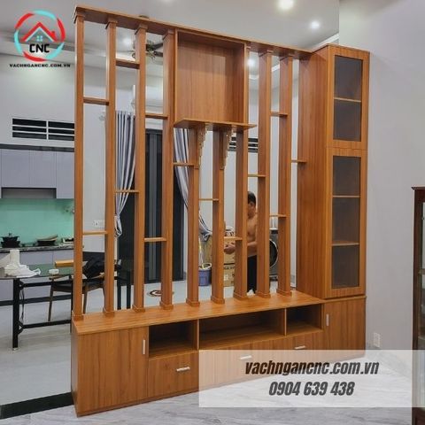  Vách lam gỗ cầu thang phòng khách -LG82 