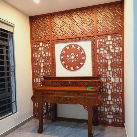  Vách Ngăn Phòng Thờ Gỗ MDF- PT132 