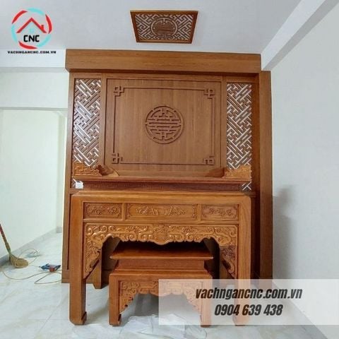  Vách Ngăn Phòng Thờ Gỗ MDF- PT162 