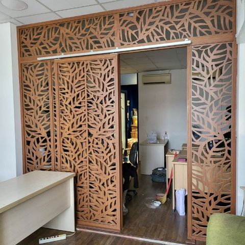  Vách Ngăn Cửa Lùa Gỗ - MS18 