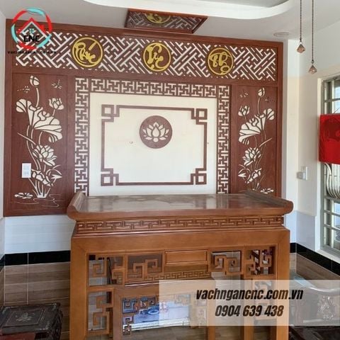  Vách Ngăn Phòng Thờ Gỗ MDF- PT163 