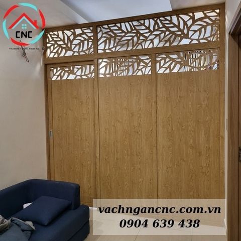  Vách Ngăn Cửa Lùa Gỗ - MS02 