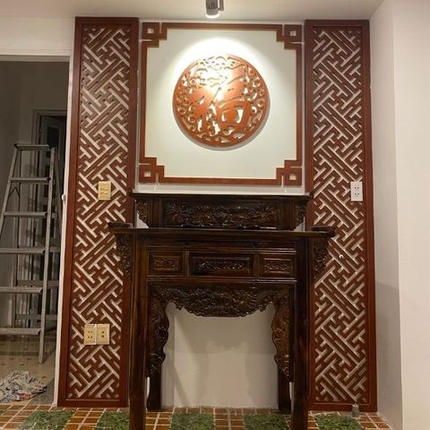  Vách Ngăn Phòng Thờ Gỗ MDF- PT133 