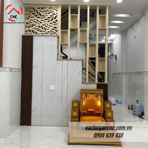  Vách lam gỗ cầu thang phòng khách -LG93 