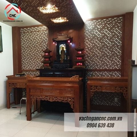  Vách Ngăn Phòng Thờ Gỗ MDF- PT165 