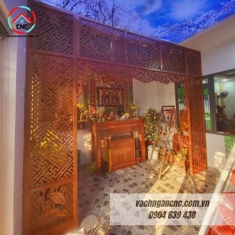  Vách Ngăn Phòng Thờ Gỗ MDF- PT168 