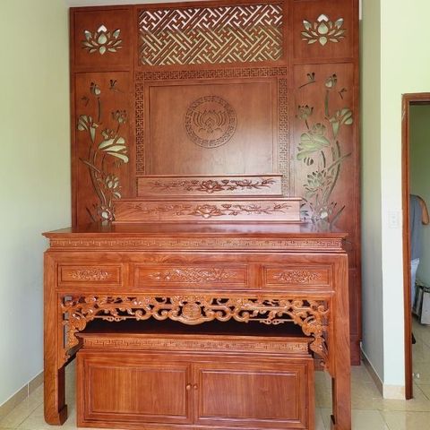  Vách Ngăn Phòng Thờ Gỗ MDF- PT135 