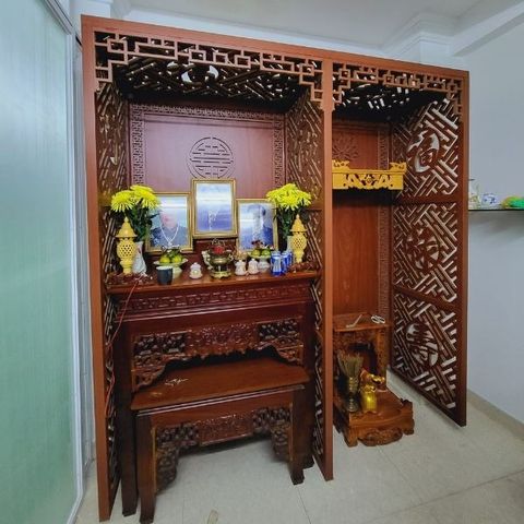  Vách Ngăn Phòng Thờ Gỗ MDF- PT139 