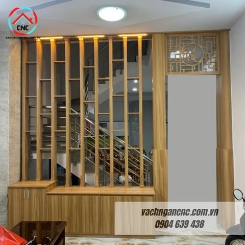  Vách lam gỗ cầu thang phòng khách -LG83 
