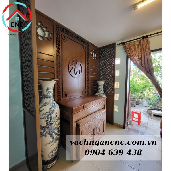Vách Ngăn Phòng Thờ Bằng Gỗ- PT105