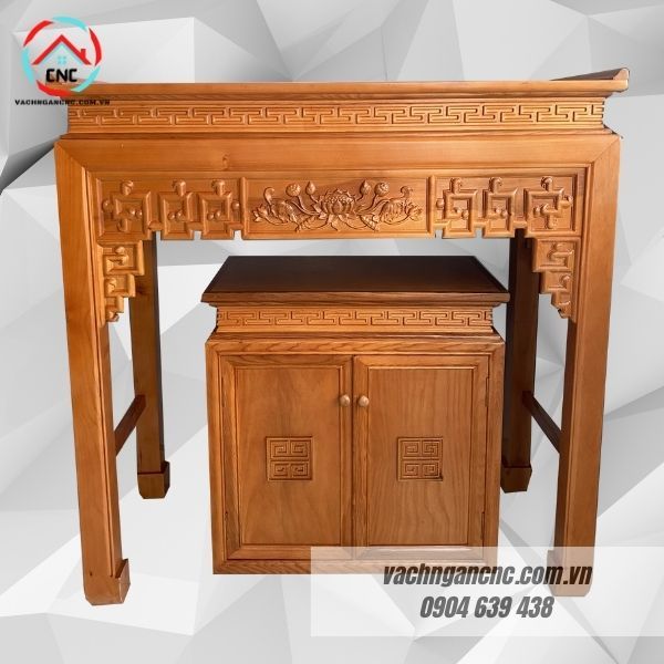 Bàn thờ kèm tủ gỗ sồi BT4- BTGT005