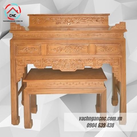  Bàn thờ 2 tầng kèm đôn gỗ sồi -BTGT023 