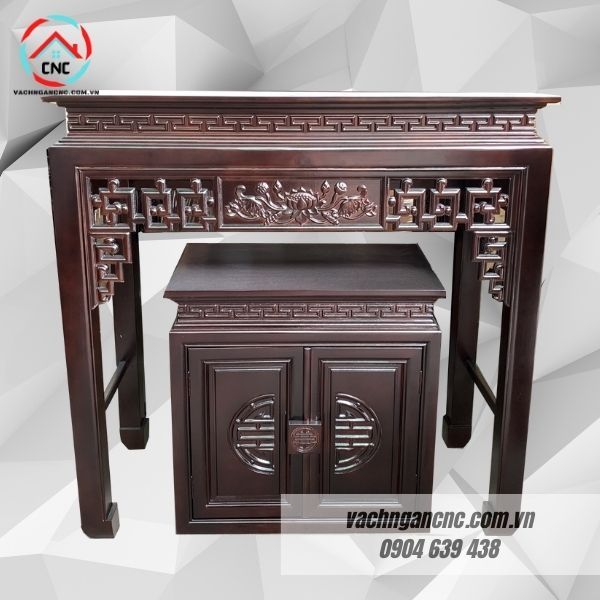 Bàn thờ kèm tủ gỗ sồi 107cm BT2 - BTGT007