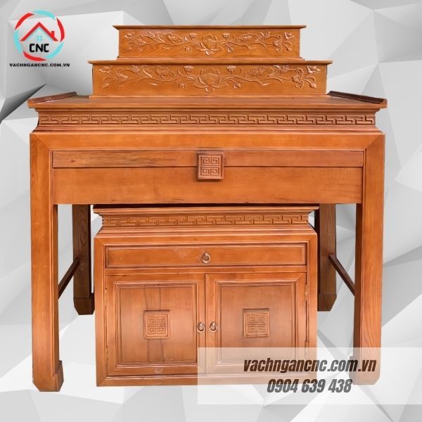 Bàn thờ 3 tầng gỗ sồi hiện đại-BTGT031