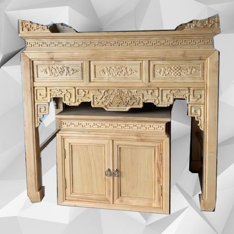  Bàn thờ kèm tủ gỗ sồi 107cm BT9 - BTGT007 