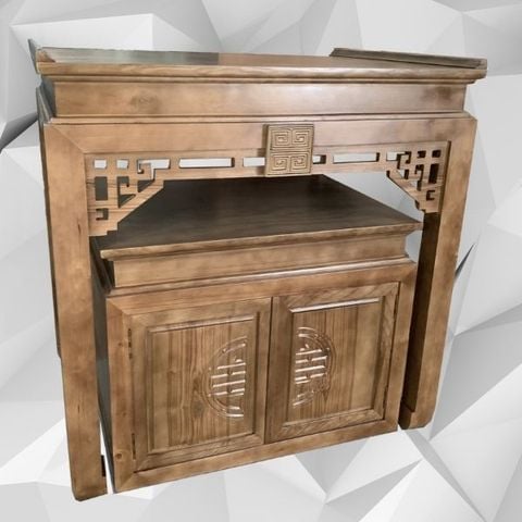  Bàn thờ kèm tủ gỗ sồi hiện đại 107cm - BTGT007 