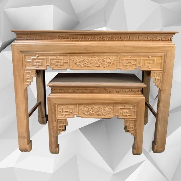 Bàn thờ kèm đôn gỗ sồi 154cm BT3 - BTGT011