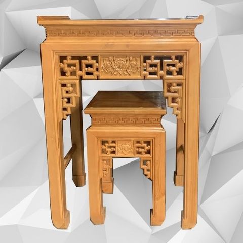  Bàn thờ kèm đôn gỗ sồi BT1- BTGT001 