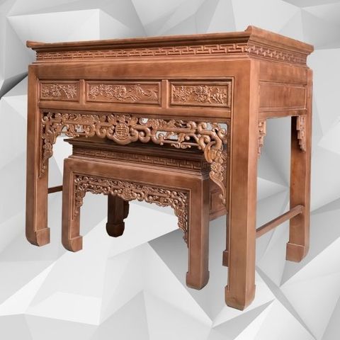  Bàn thờ kèm đôn gỗ sồi 154cm  - BTGT008 