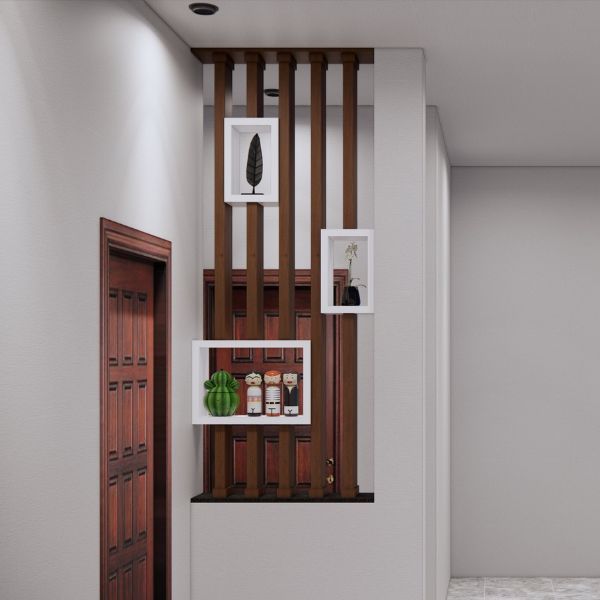 Vách Ngăn Cột Gỗ Cầu Thang - Ct59