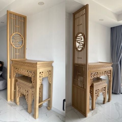  Vách Ngăn Phòng Thờ Gỗ MDF- PT195 