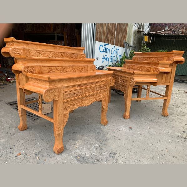 Bàn Thờ Gia Tiên Gõ 3 Tầng - BT05