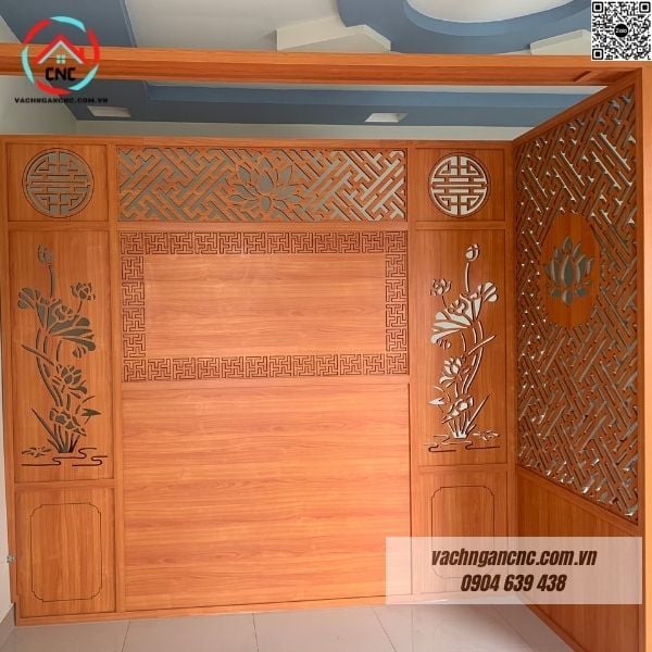 Vách Ngăn Phòng Thờ Gỗ MDF- PT190