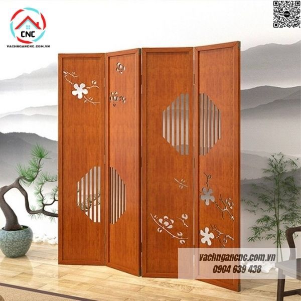 Vách ngăn di dộng phòng khách đẹp- BP47