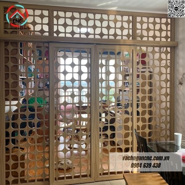 Mẫu vách ngăn phòng khách cừa lùa -BK202
