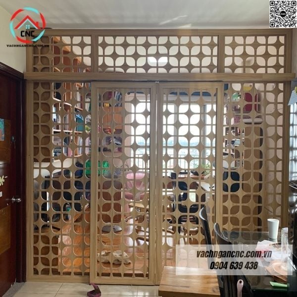 Mẫu vách ngăn phòng khách cừa lùa -BK202