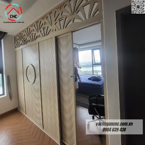  Mẫu vách ngăn phòng khách cnc đẹp -BK201 