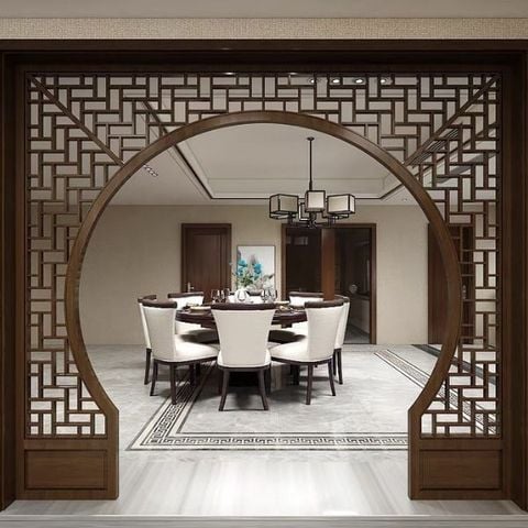  Thiết kế Vách ngăn cửa vòm phòng khách -BK196 